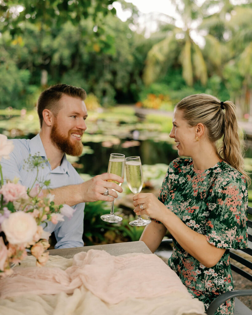 proposal photos at Naples botanical garden