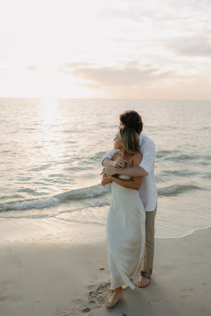 Naples fl downtown beach engagement photo