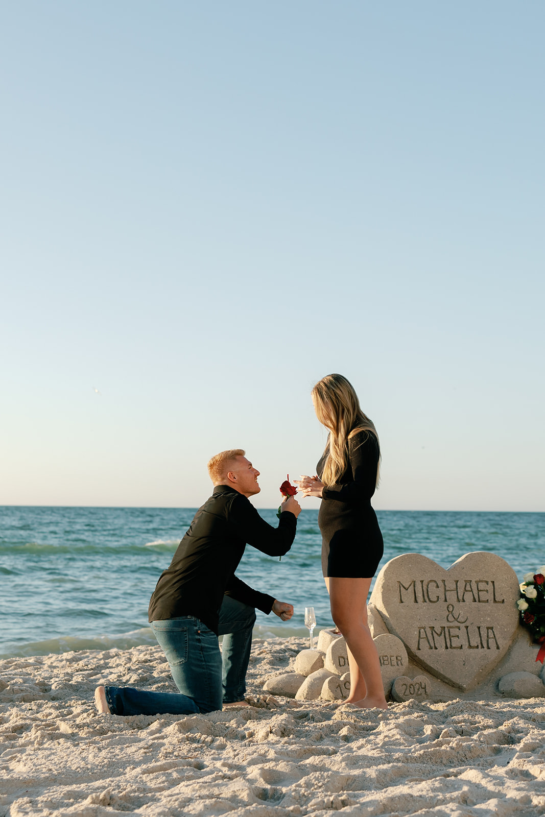 man proposing to woman, taken by proposal photographer naples fl