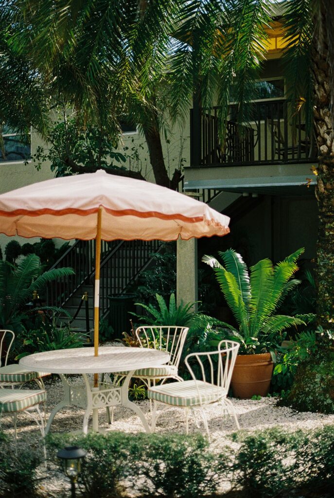 garden seating area in florida