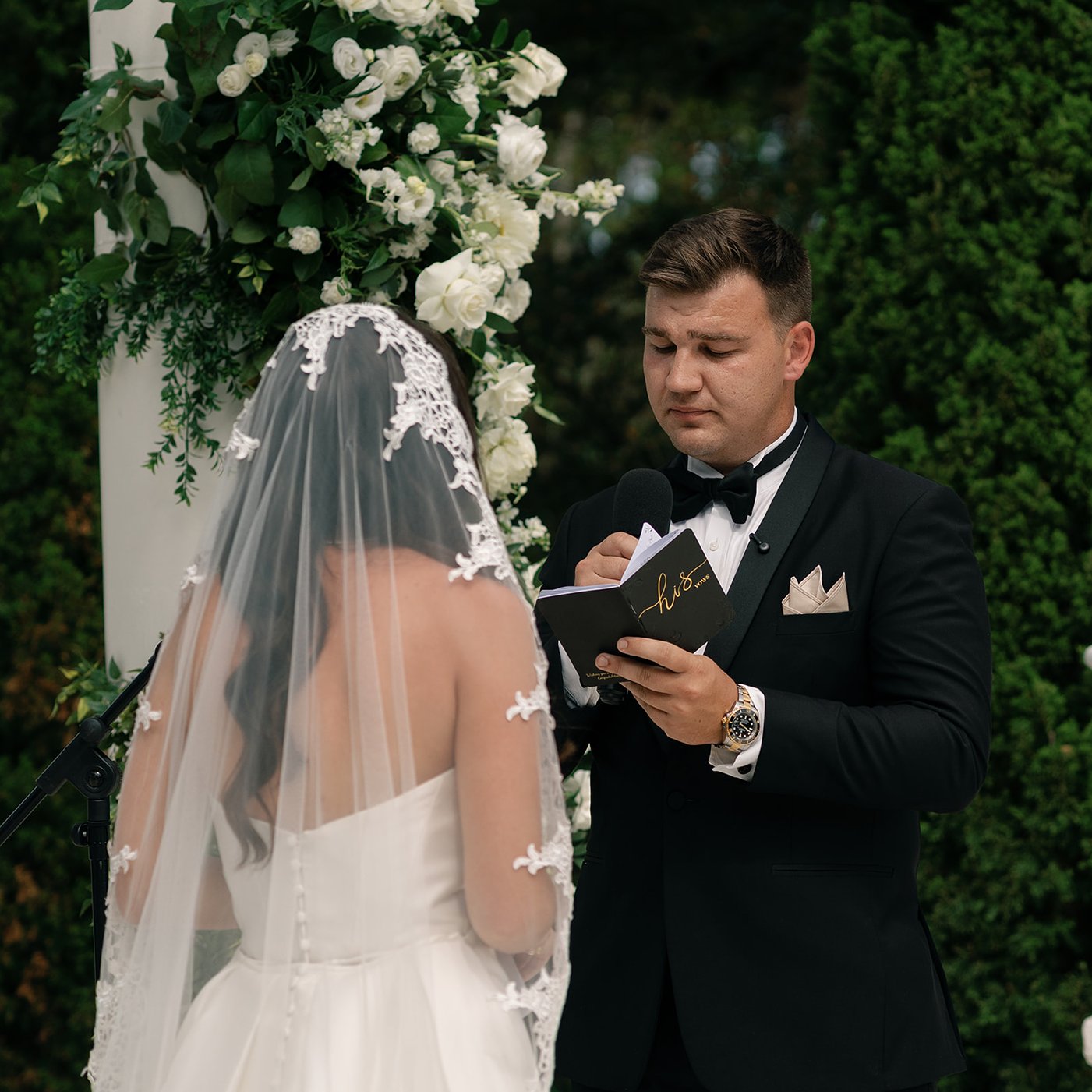 A La Casa Toscana wedding photo of a couple sharing their vows