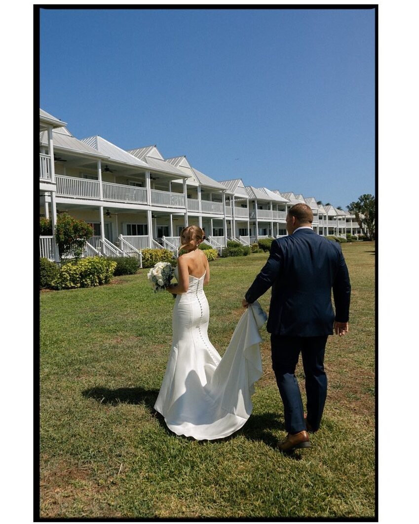 a couple at their south florida beach wedding