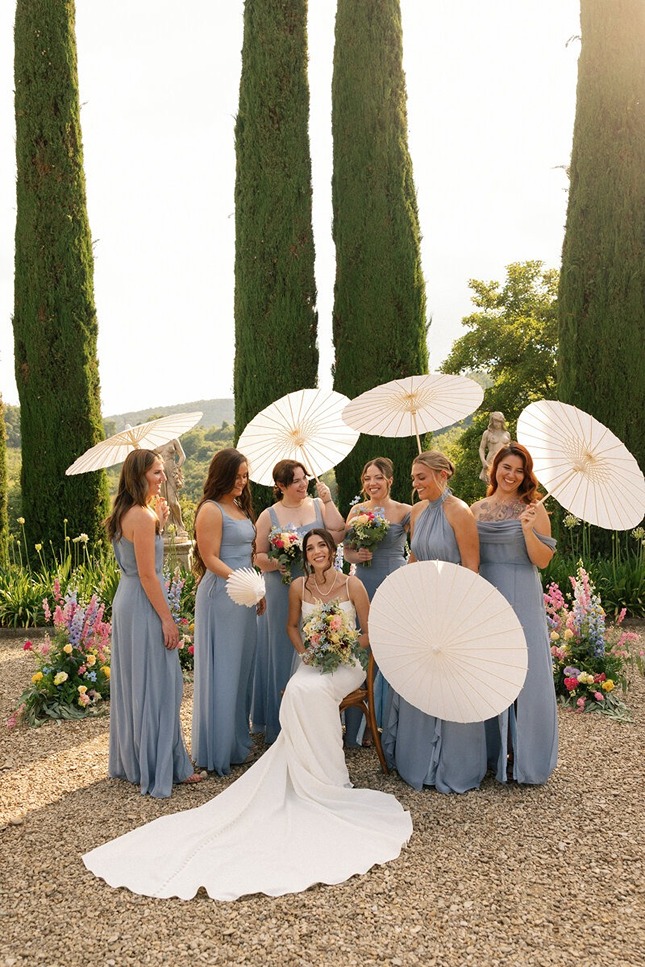 the bridal party at an italian destination wedding
