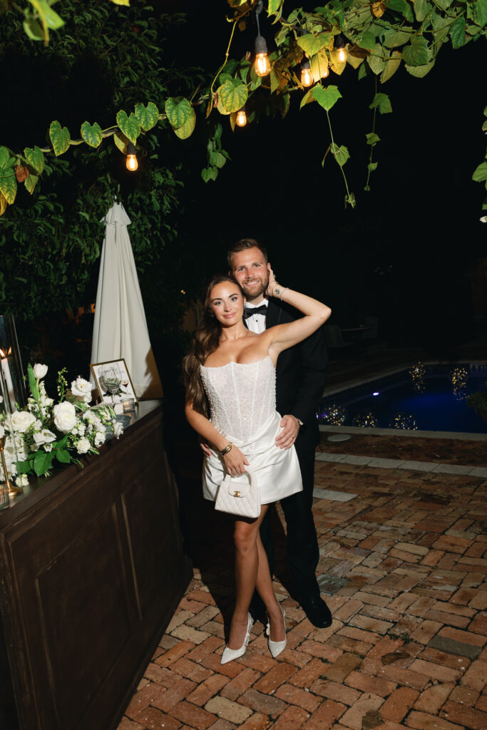 a couple at one of the beach wedding venues in south florida Hotel Esclante