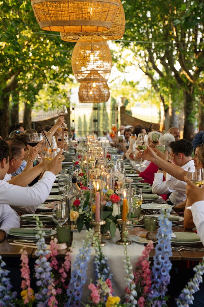 the ceremony area at a destination wedding in italy