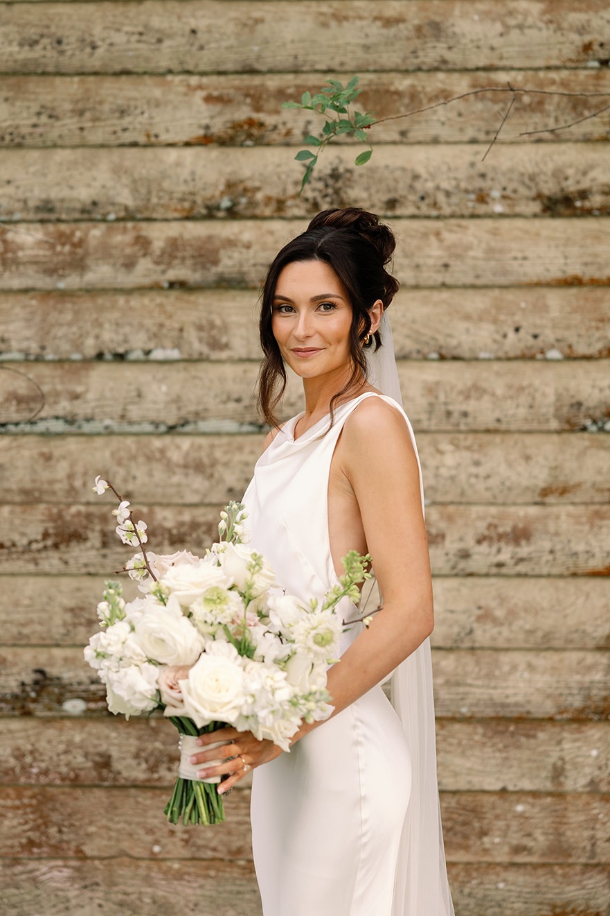 a bride at the white trail club wedding venue