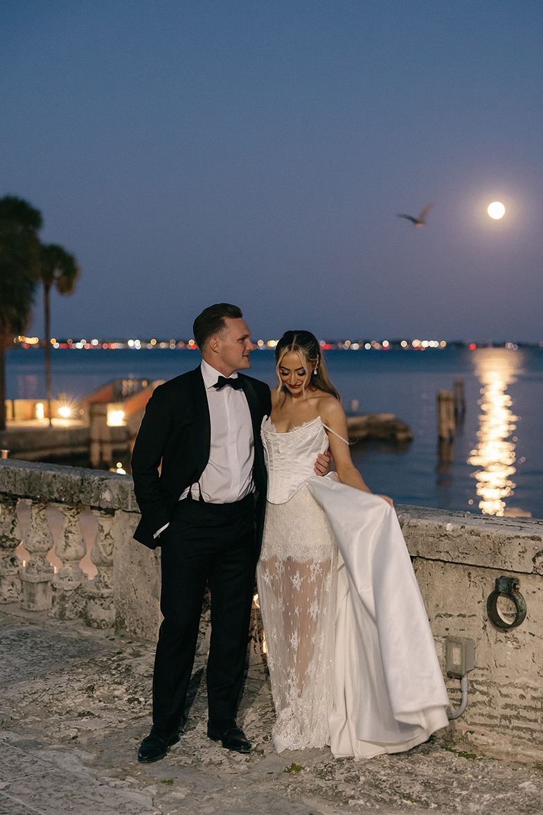 Vizcaya Museum and Gardens Wedding​ photos by the bay