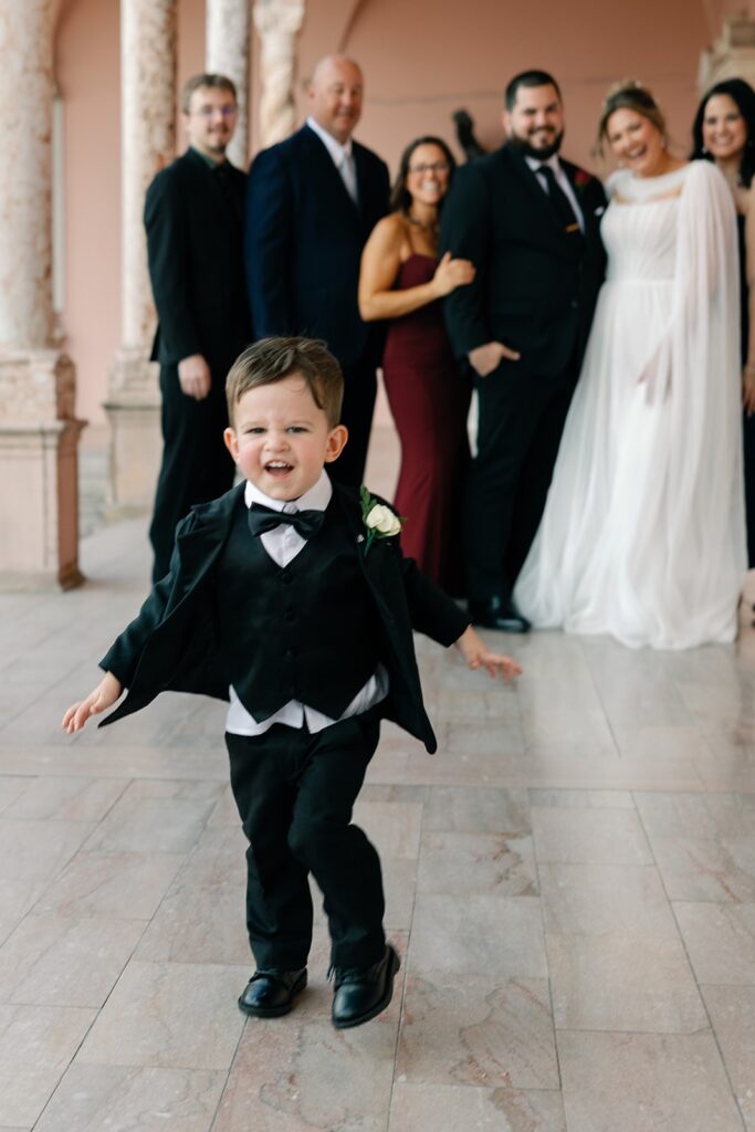 the ringbearer at the ringling wedding venue