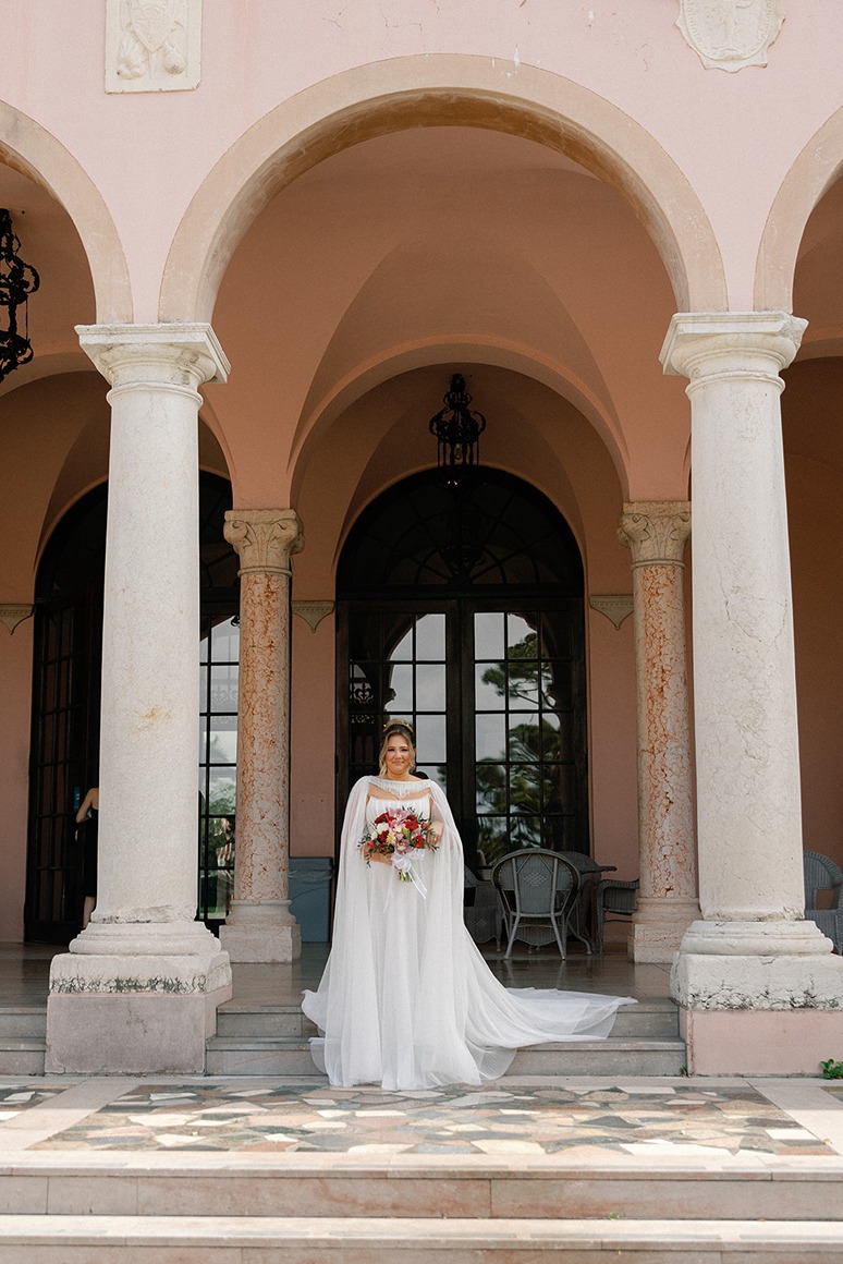 a bride at the ringling museum wedding venue in sarasota florida