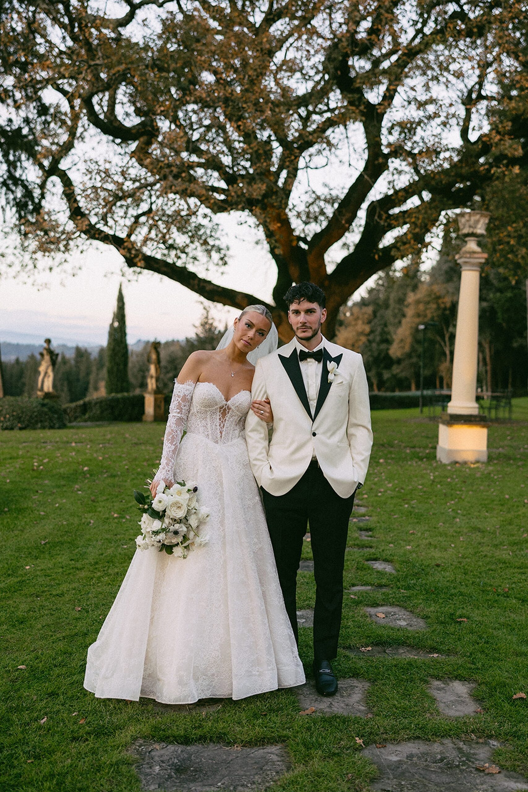 the bride and groom after getting married in italy