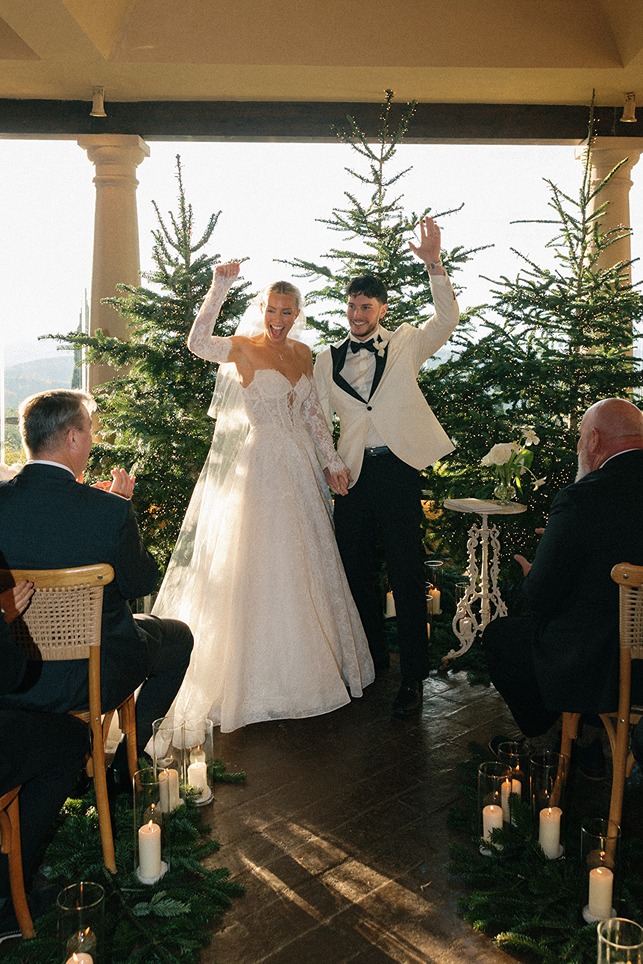 the bride and groom getting married in italy