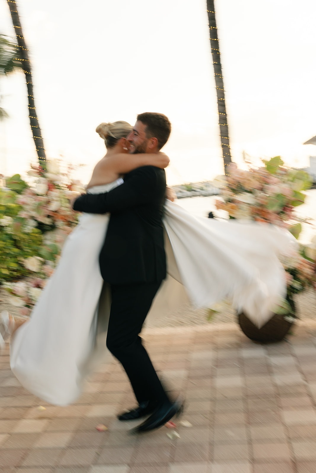 a wedding couple at the naples bay resort hotel
