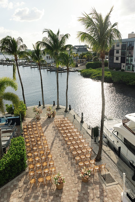 the ceremony space of a naples wedding