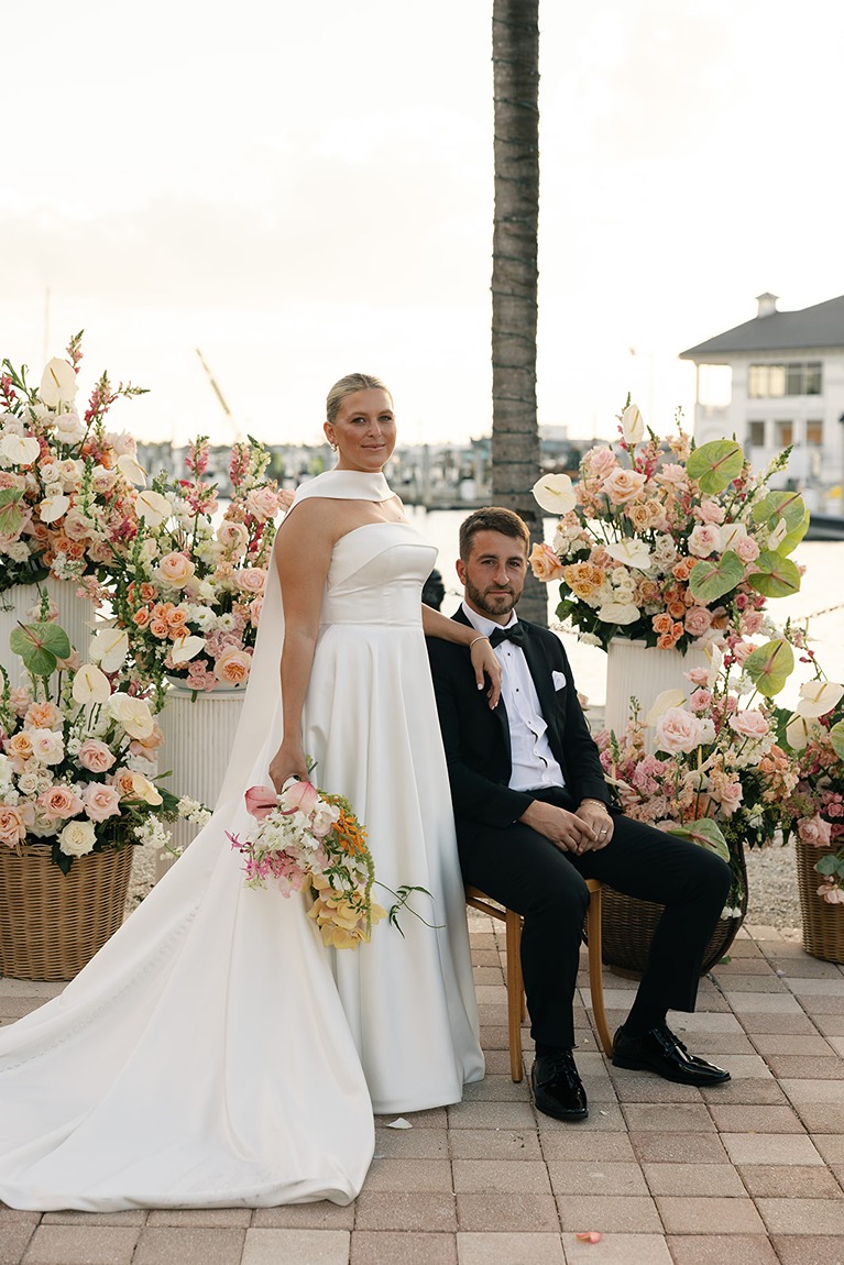 the bride and groom at their naples wedding