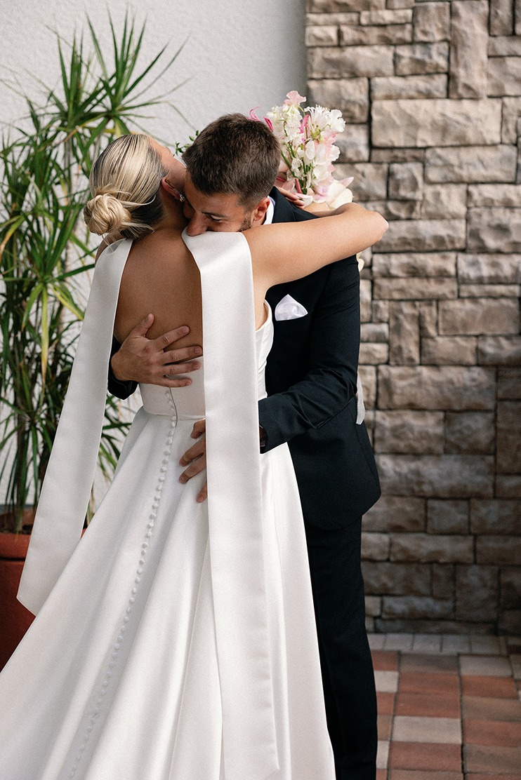 the bride and groom at their naples wedding