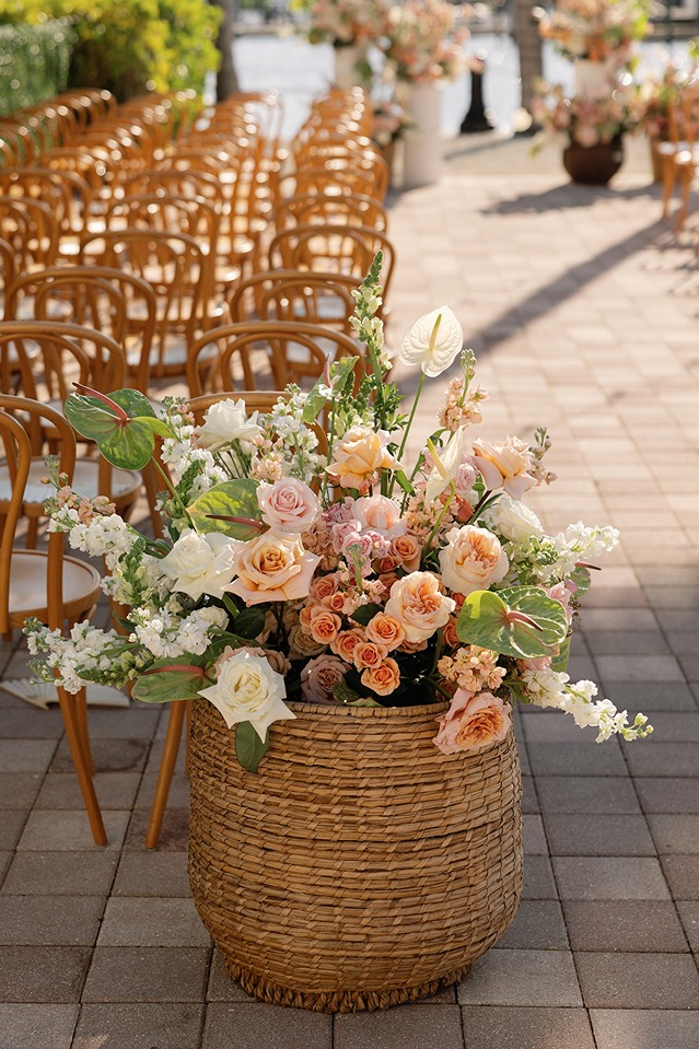 the ceremony space of a naples wedding