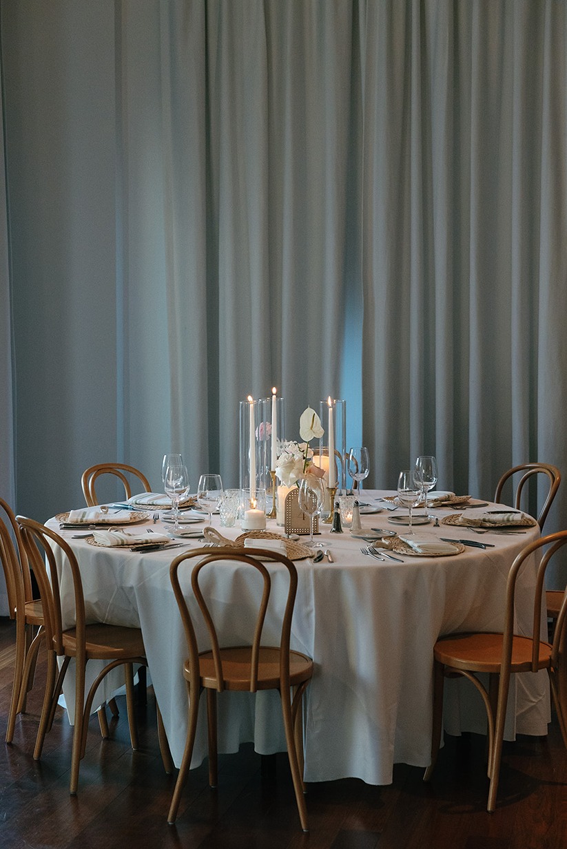 the reception space of a naples wedding