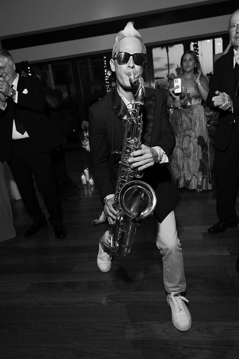 the live saxophonist at a naples wedding