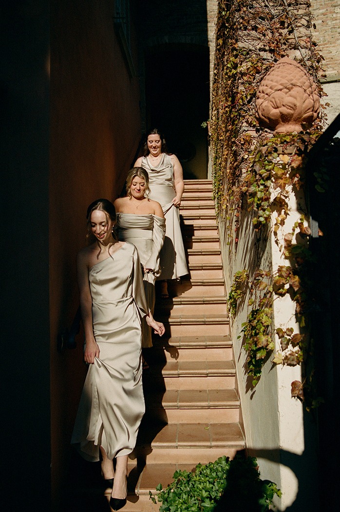 the bridal party at antica fattoria paterno