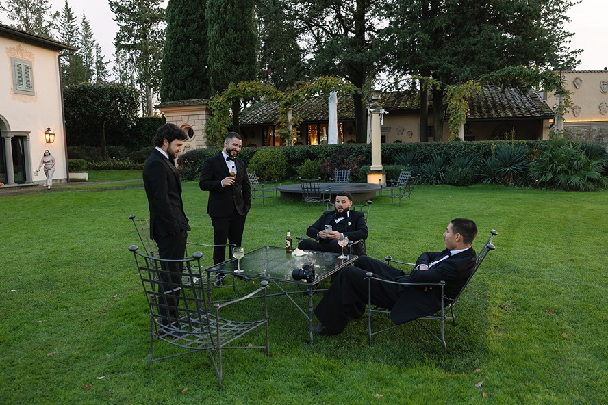 the groomsmen at antica fattoria paterno