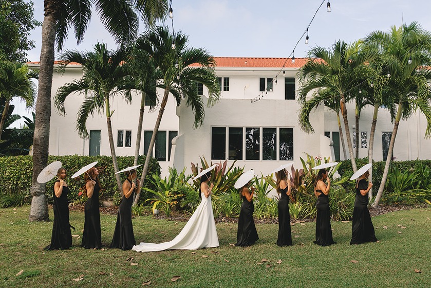 the bridal party at a shangri la springs wedding