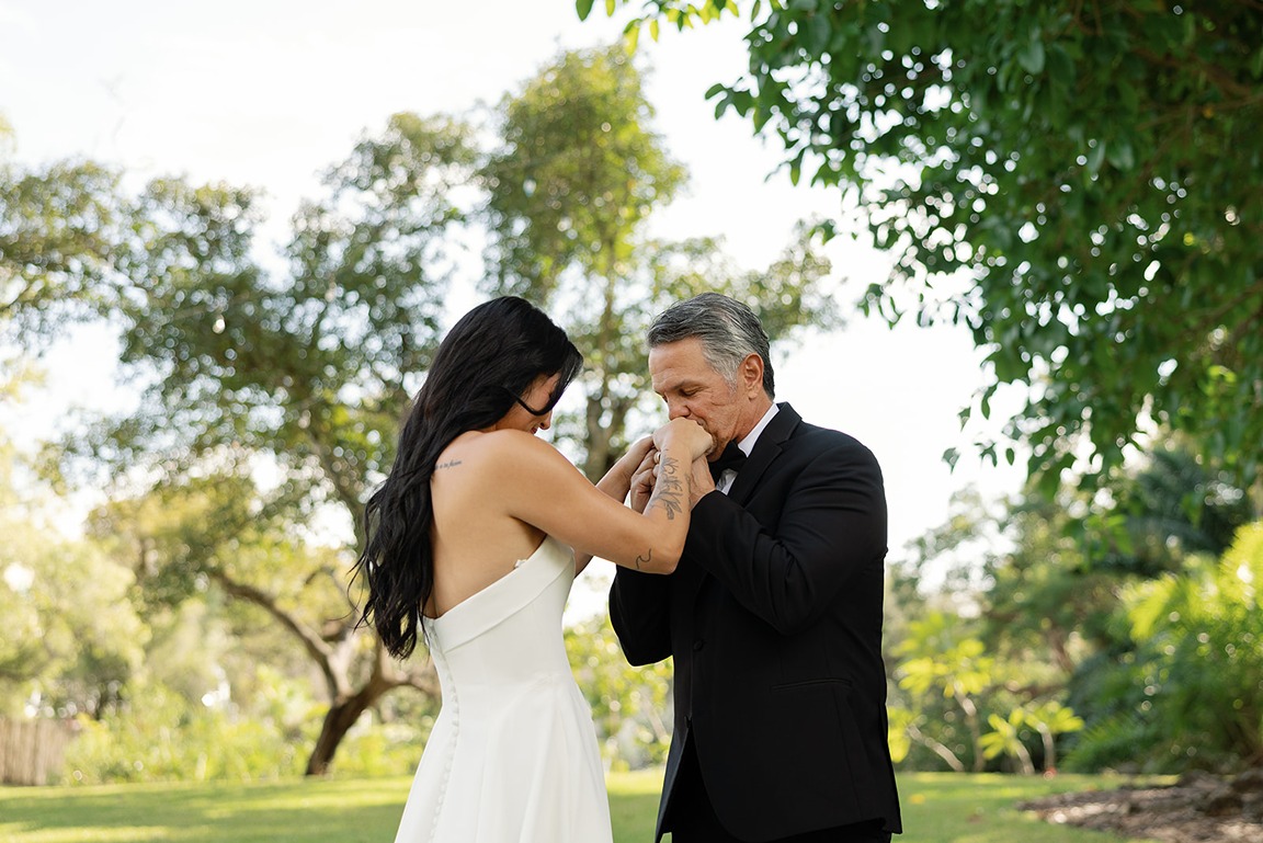 the bride and her dad at shangri la bonita springs