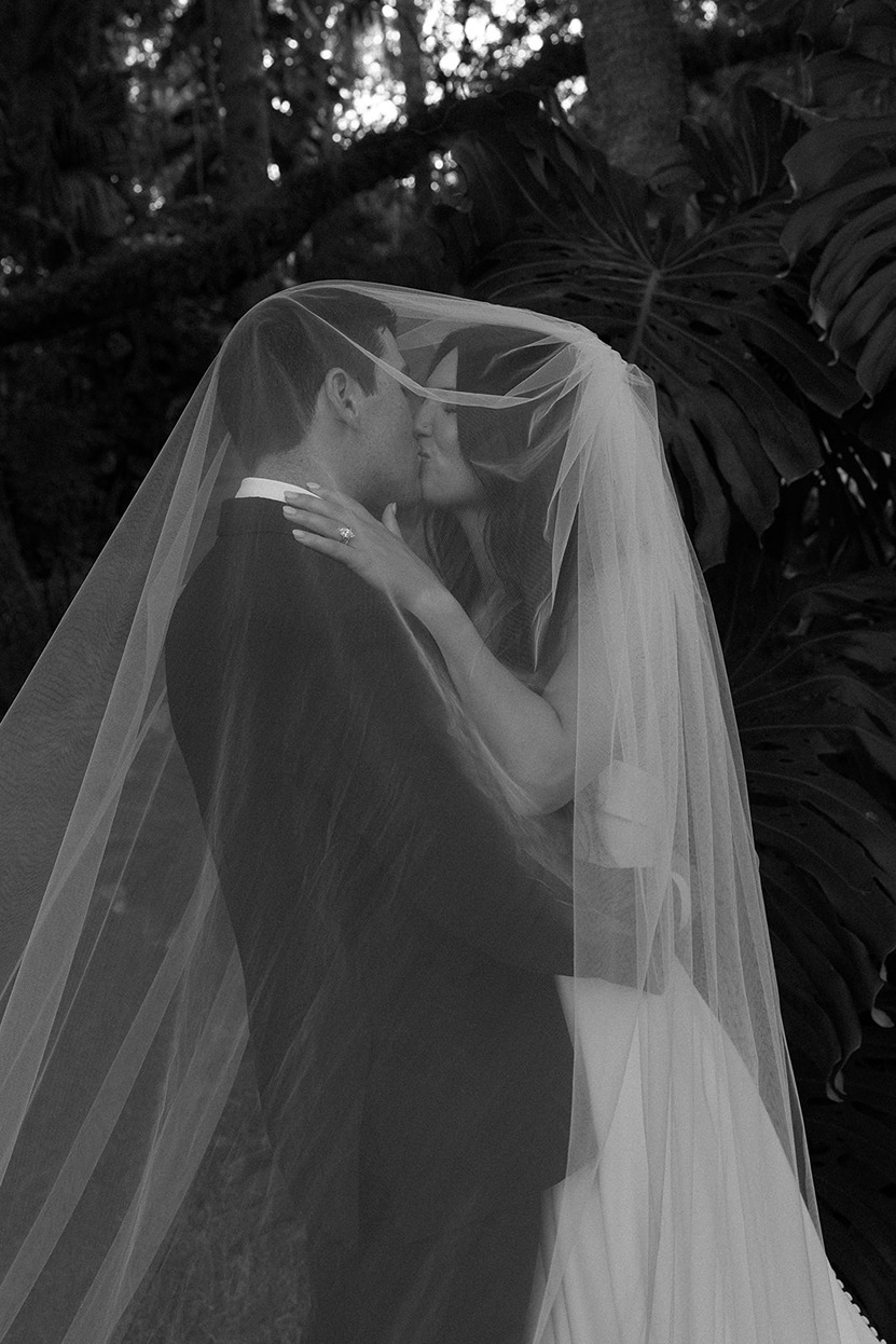 the bride and groom at their shangri la springs wedding