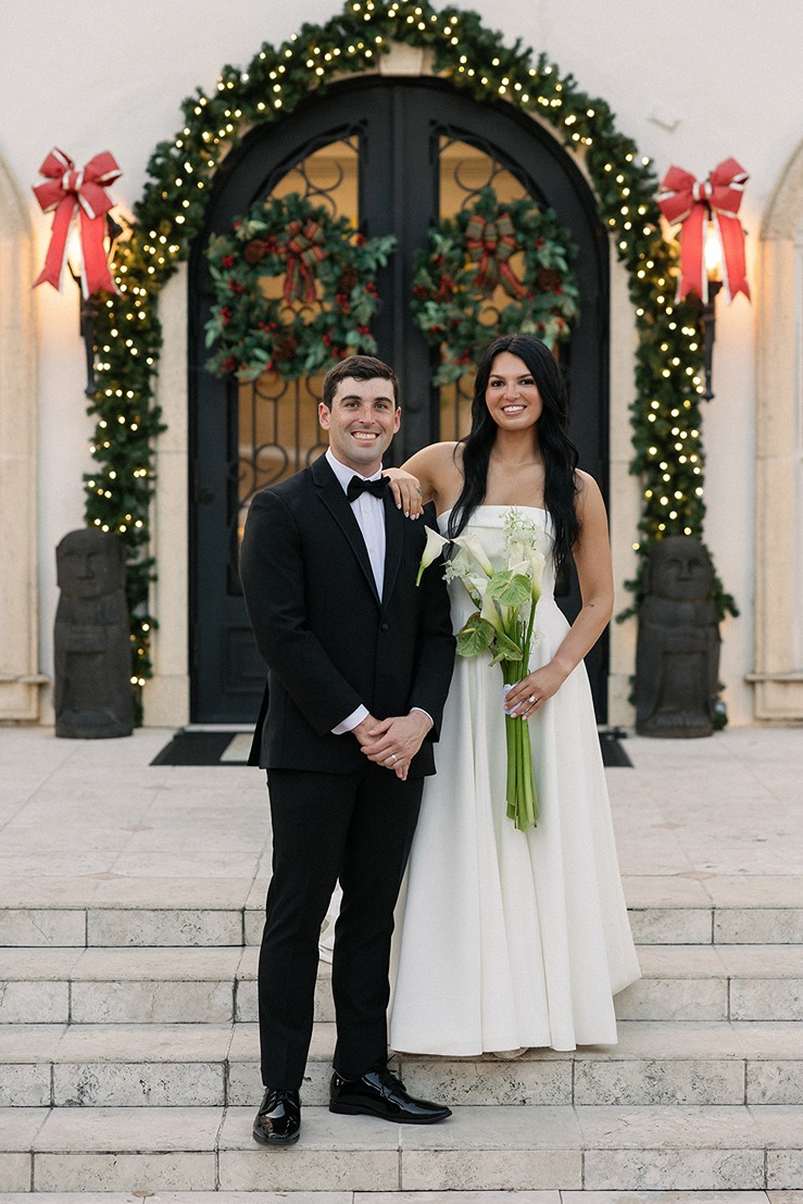 the bride and groom at their shangri la springs wedding