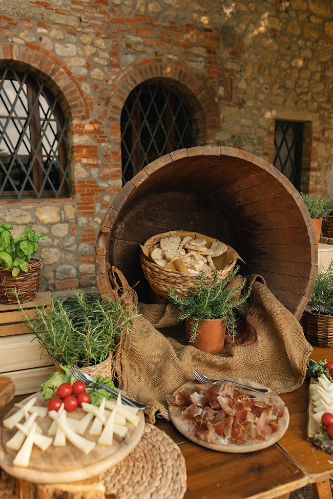 the wedding food captured by a ​wedding photographers in italy