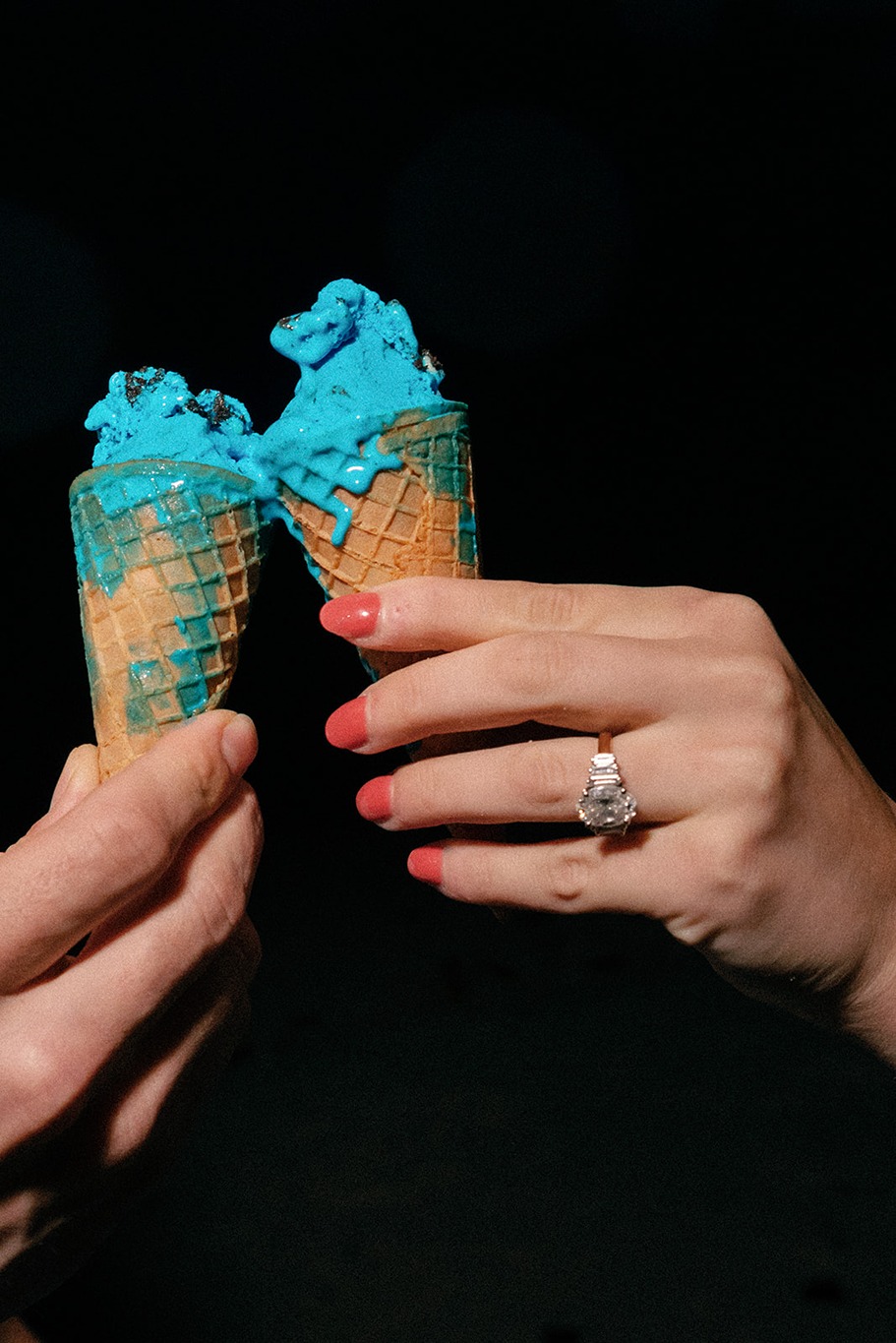 blue cookie monster ice cream captured by a marco island photographer