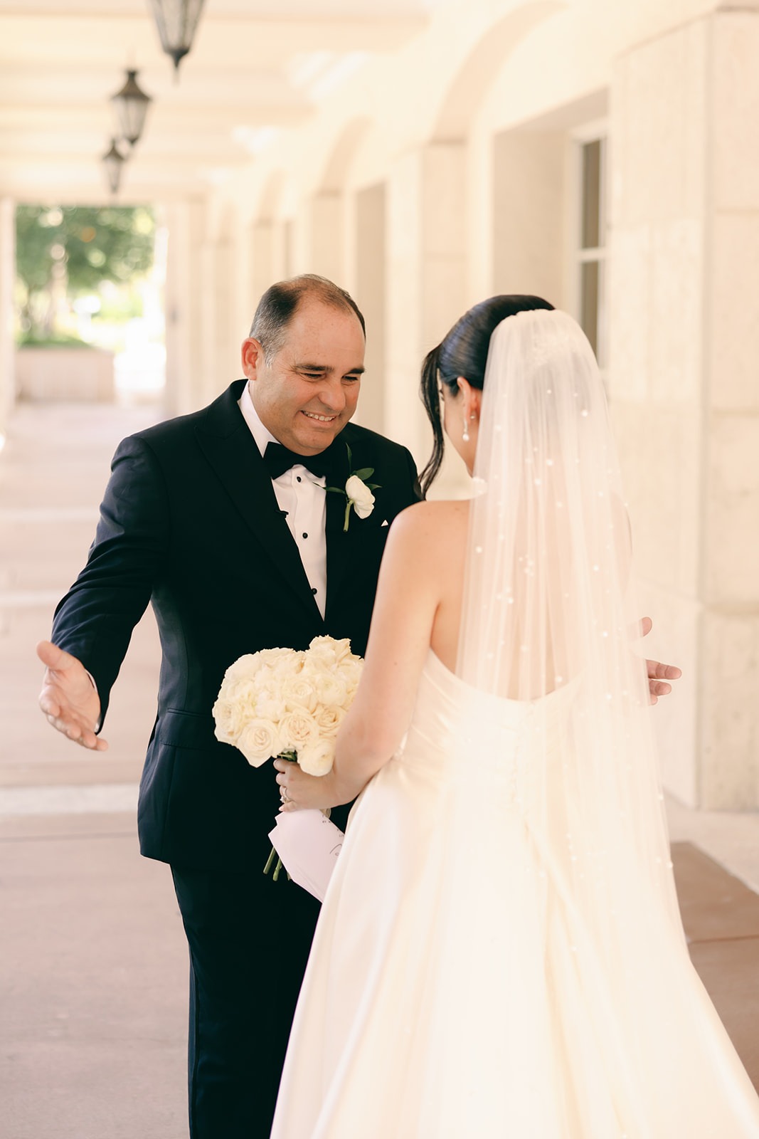 the dad getting teary eyed in their miami wedding photos