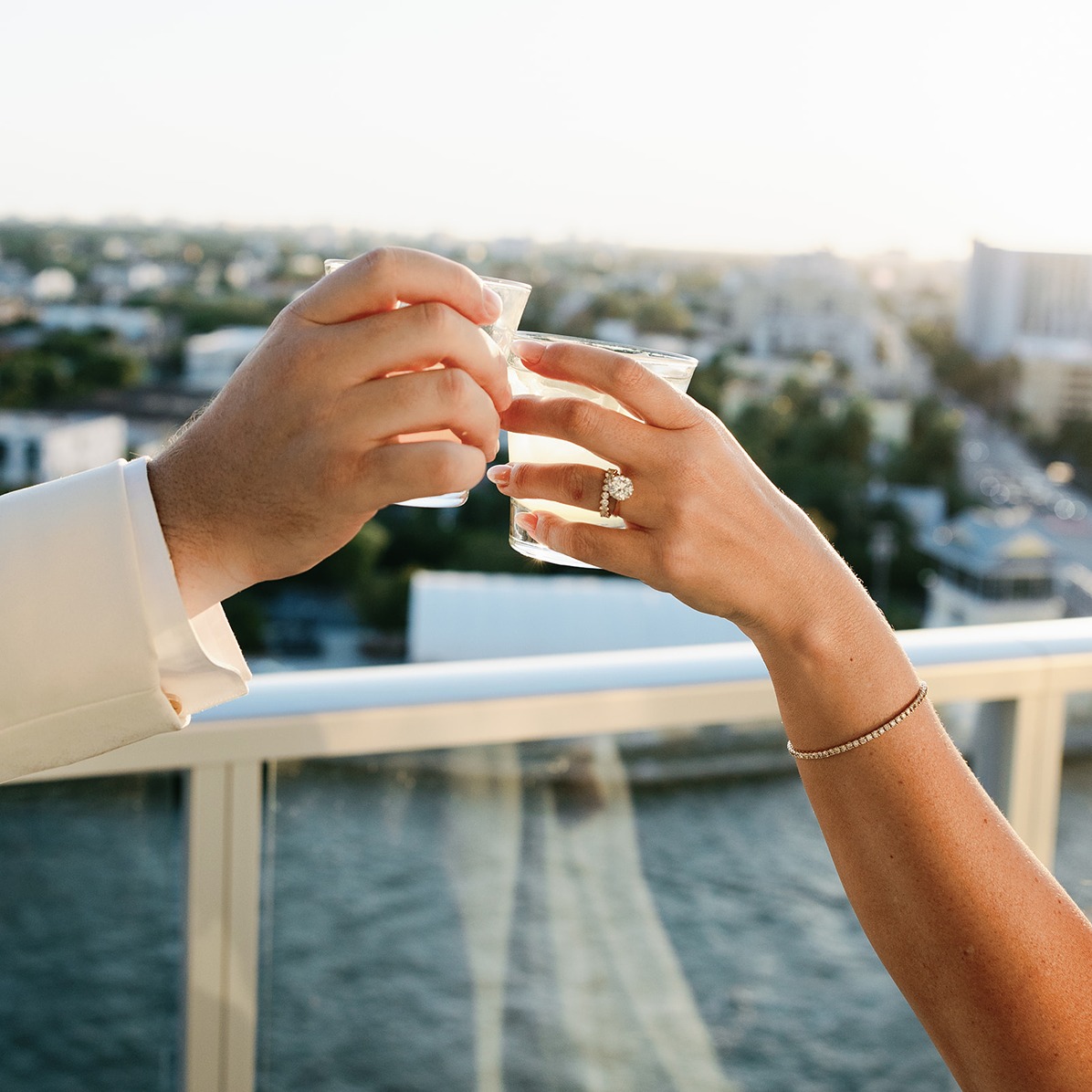 penthouse at riverside wharf wedding photos of a toast