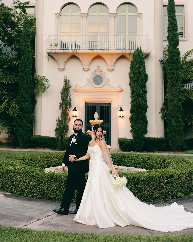church of the little flower miami wedding photo of the bride and groom