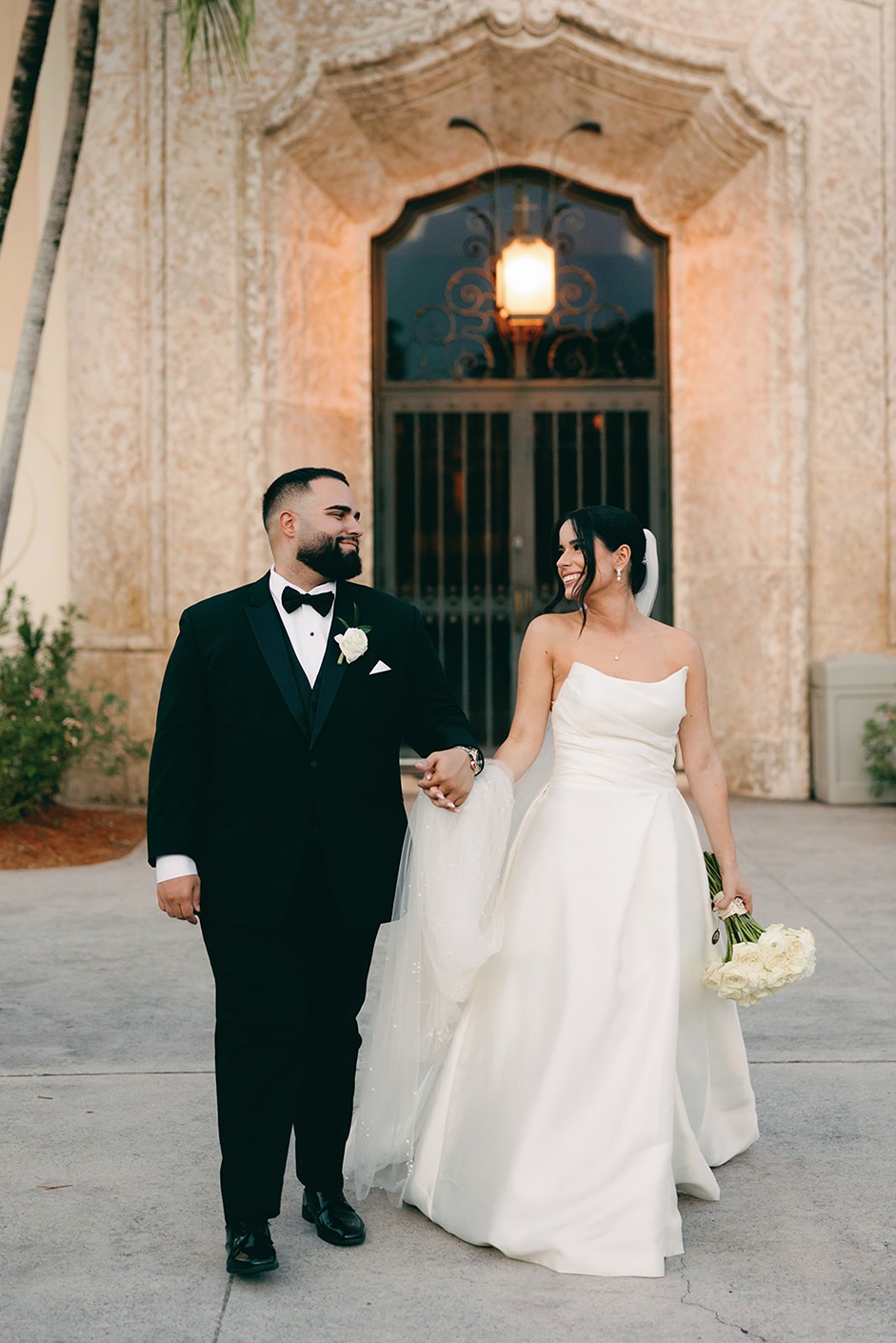 church of the little flower miami wedding photo of the bride and groom