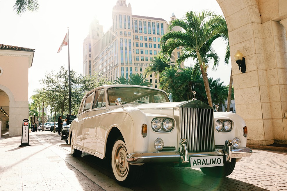 church of the little flower miami wedding car ride