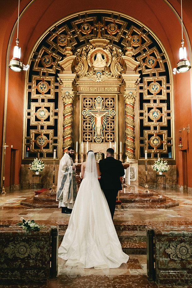 church of the little flower wedding ceremony photo