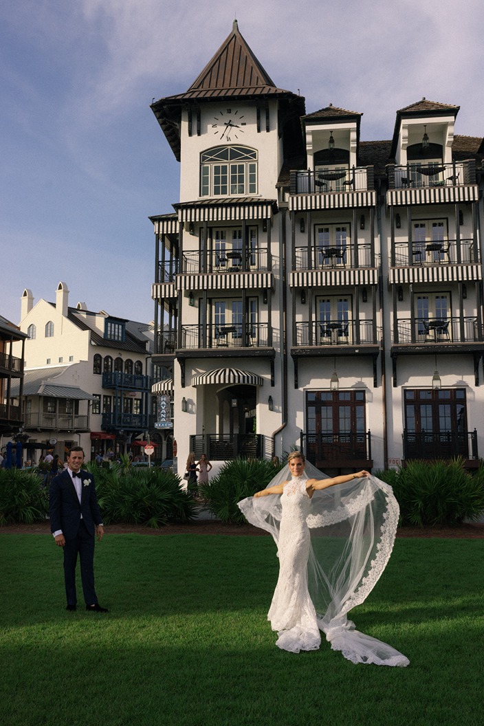 photos of the bride and groom at their rosemary beach florida wedding
