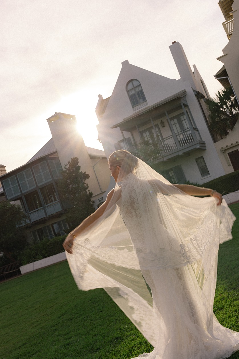 the bride at her rosemary beach florida wedding