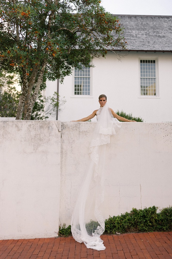 a bride at her rosemary beach wedding