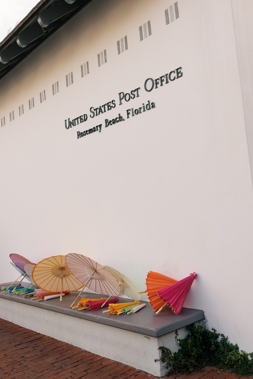 the parasols in a rosemary beach wedding